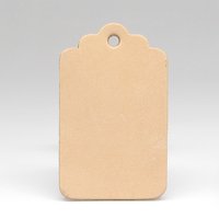 Large Rectangle Cowhide Die Cuts with Scalloped Top for DIY Product Tags