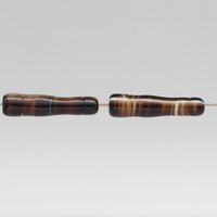 Long Art Deco-Style Tubes, Vintage Czech Pressed Glass Beads (6)