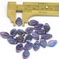 Small Leaf Beads, 12x8mm Czech Pressed Glass
