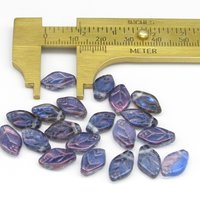 Small Leaf Beads, 12x8mm Czech Pressed Glass
