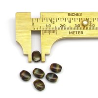 8x6.5mm Oval Brown Striped Opaque Czech Glass Beads