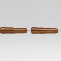 Long Art Deco-Style Tubes, Vintage Czech Pressed Glass Beads (6)