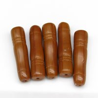 Long Art Deco-Style Tubes, Vintage Czech Pressed Glass Beads (6)