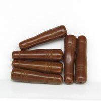 Long Art Deco-Style Tubes, Vintage Czech Pressed Glass Beads (6)