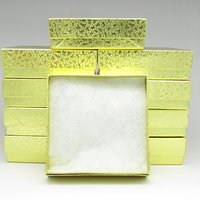 3.5" Square Gift Boxes with Gold Foil with Removable Lid and Padding (10)