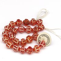 Vintage 8mm Saturn Beads, Orange with Silver Wash, Czech Pressed Glass