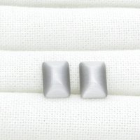 14x10mm Rectangular Cat's Eye Cabochons, Fiber Optic Glass Stones