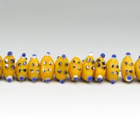 17mm Bumpy Yellow Lampwork Beads