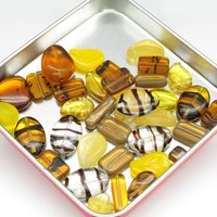 Czech Glass Bead Mix, 4-20mm Pressed Shapes, Color Coordinated Lots (1 oz)