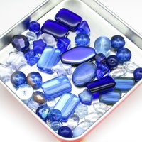 Czech Glass Bead Mix, 4-20mm Pressed Shapes, Color Coordinated Lots (1 oz)