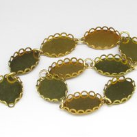 18x13mm Bezels, Scalloped Lace Edge, Brass Coated Steel