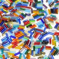 Rainbow Bugle Bead Mix, Size 3 Tubes