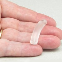 Curved Noodle Pendant, 35x7mm Cylinder with Half-Drilled Ends