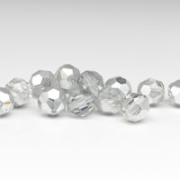 10mm Faceted Round Vintage Machine Cut Beads, Crystal Labrador