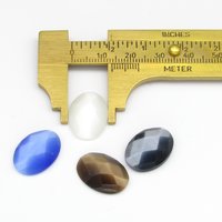 18x13mm Faceted Oval Fiber Optic Glass Cabochons
