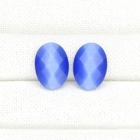 18x13mm Faceted Oval Fiber Optic Glass Cabochons