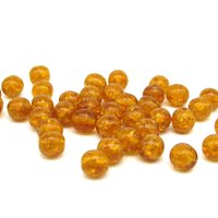 6mm Round Crackle Beads, Translucent Czech Glass Druks, Assorted Colors