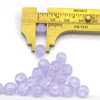 8mm Round Crackle Beads, Translucent Czech Glass Druks, Assorted Colors