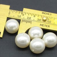 Vintage Plastic Pearls, 12mm 14mm Cultura Lustre Beads