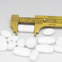 White Bead Mix, Vintage Czech Pressed Glass