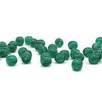 Round crackled glass beads measure 6mm in diameter with center-drilled 1mm holes. Available in several translucent colors.
