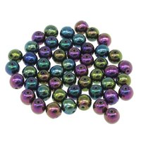 6mm Round Beads, Metallic Purple Iris Druk Czech Pressed Glass Druk Spacers (50)