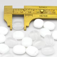 White Bead Mix, Vintage Czech Pressed Glass