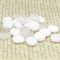 White Bead Mix, Vintage Czech Pressed Glass