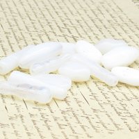 White Bead Mix, Vintage Czech Pressed Glass