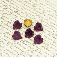 11mm Heart Point Back Rhinestones, Foiled Amethyst Vintage K. S. & Co