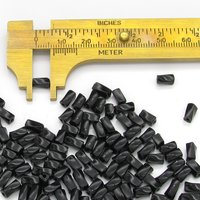 7mm Twisted Square Tube Beads, Opaque Jet