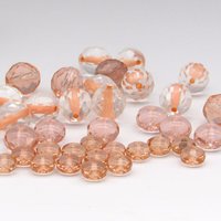 Peach Faceted Glass Bead Mix