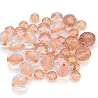 Peach Faceted Glass Bead Mix