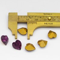 11mm Heart Point Back Rhinestones, Foiled Amethyst Vintage K. S. & Co
