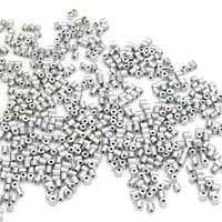 Size 1 Bugle Beads, Matte Aluminum Silver