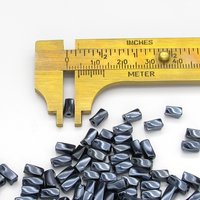 7mm Twisted Square Tube Beads, Opaque Gunmetal Gray