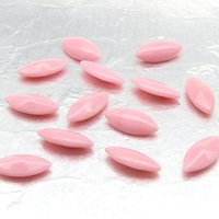 15x7mm Navette Rhinestones, Opaque Pink Vintage Point Back Glass Stones