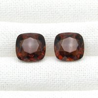 14mm Vintage Square Cushion Rhinestones, Unfoiled Dark Topaz (2)