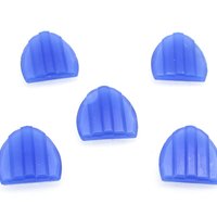 Vintage 14x13mm Shield Rhinestones, Opaque Blue Unfoiled Glass Gems (5)