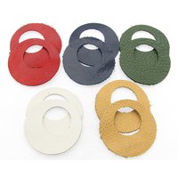 Go-Go Die Cut Pendants, Upcycled Top Grain Leather 1.5 Inch Round Earring Blanks (10)