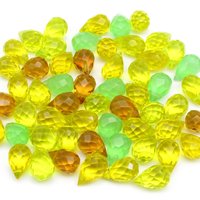 12x8mm Faceted Briolettes, Glass Teardrop Beads