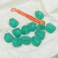 Vintage Emerald Porphyr Lampwork Cabochons with Wrapping Channel