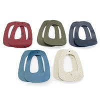 2 Inch Trapezoid Pendant Blanks, Upcycled Leather Die Cuts (10)