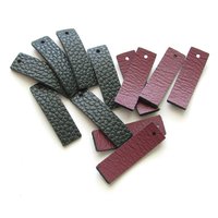 1.4"  Reversible Rectangle Pendants, Double-Sided Leather (12)