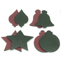 1.5" Christmas Die Cut Shapes, Reversible Leather