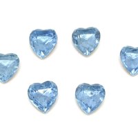 15mm Light Sapphire Heart Rhinestones, Vintage Point Back Glass Gems (12)