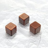 8mm Goldstone Cubes, Vintage Aventurine Undrilled Beads (3)