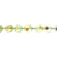 8mm Faceted Round Beads, Vintage Jonquil AB Machine-Cut Crystal Spacers