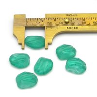 Vintage Emerald Porphyr Lampwork Cabochons with Wrapping Channel