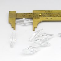 Faceted Crystal Oat Beads 25mm Elongated Bicones